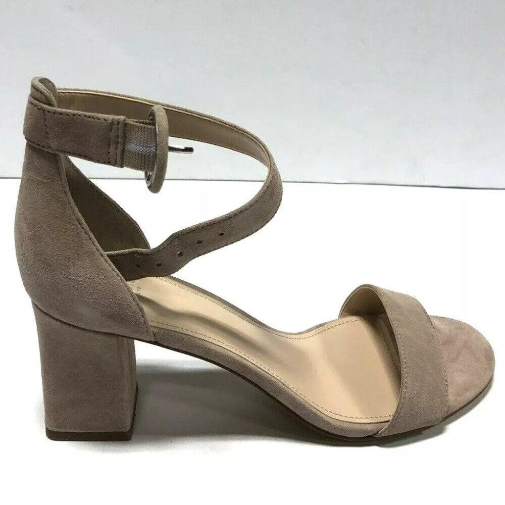 Marc Fisher Karlee Women's Strappy Pump Heels Block Heel Pink Suede US8 M